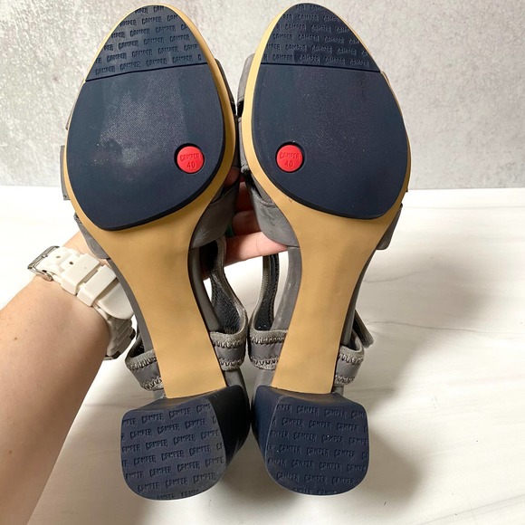 CAMPER Gray Suede Ankle Strap Myriam Sandal Size 10 - Picture 12 of 14